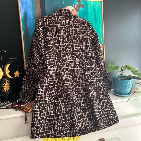 Y2K Relativity Black and Brown Trench Coat M - Picture 15 of 17